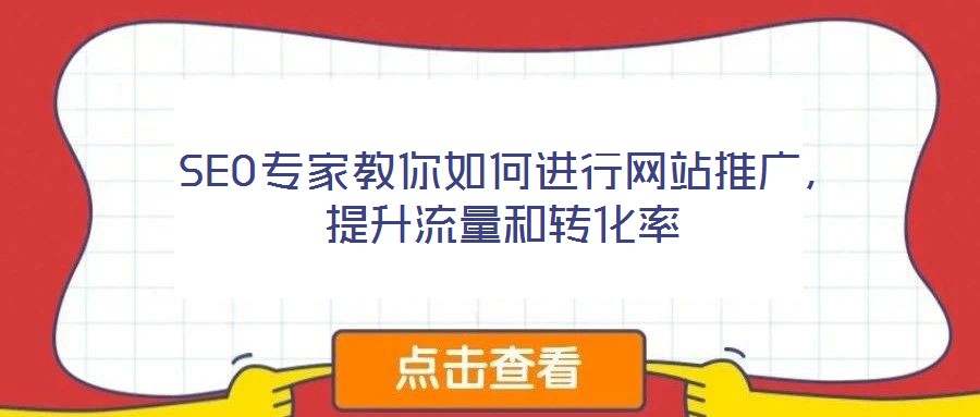  SEO專家教你如何進(jìn)行網(wǎng)站推廣，提升流量和轉(zhuǎn)化率