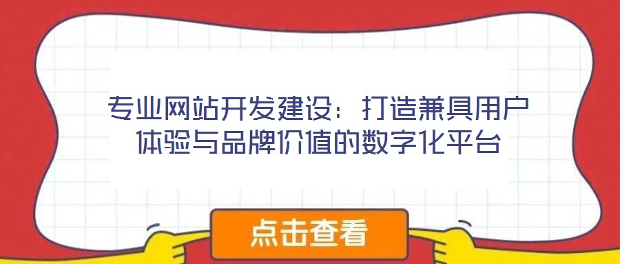 專業(yè)網(wǎng)站開發(fā)建設(shè)：打造兼具用戶體驗(yàn)與品牌價(jià)值的數(shù)字化平臺(tái)