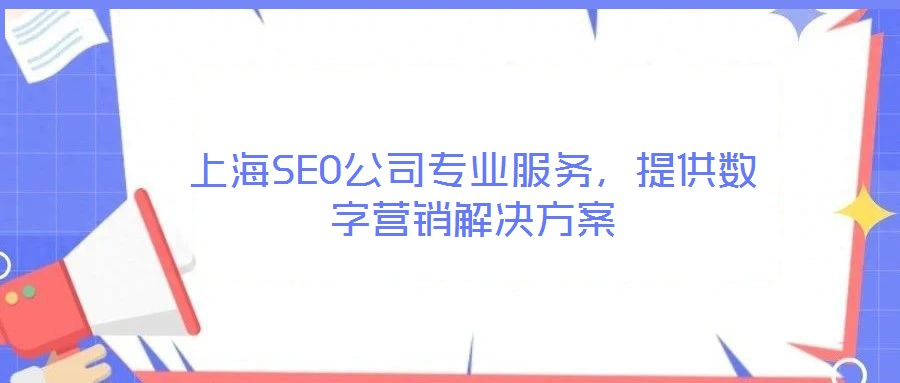 上海SEO公司專業(yè)服務(wù)，提供數(shù)字營銷解決方案