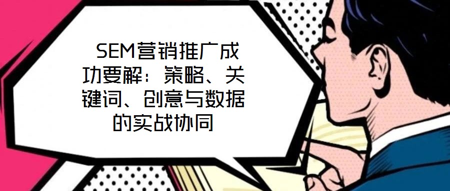  SEM營銷推廣成功要解：策略、關(guān)鍵詞、創(chuàng)意與數(shù)據(jù)的實戰(zhàn)協(xié)同