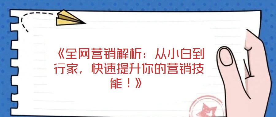 《全網(wǎng)營(yíng)銷解析：從小白到行家，快速提升你的營(yíng)銷技能！》