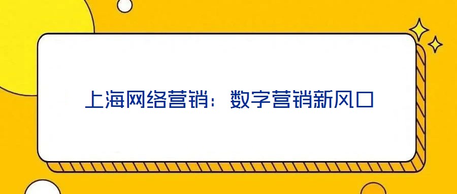 上海網(wǎng)絡(luò)營(yíng)銷：數(shù)字營(yíng)銷新風(fēng)口