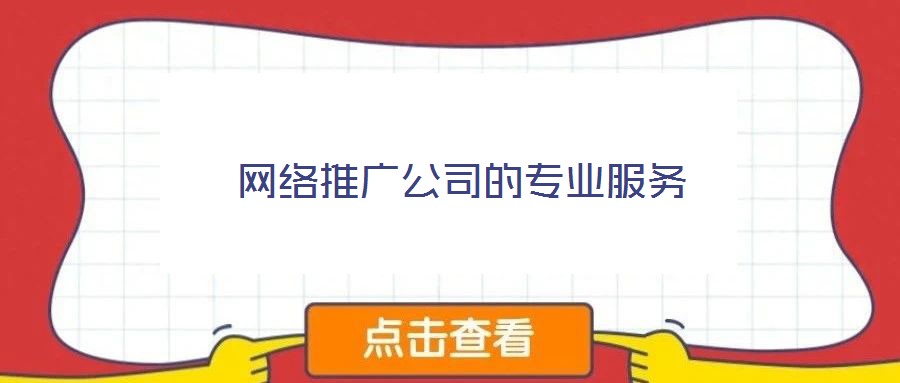 網(wǎng)絡推廣公司的專業(yè)服務