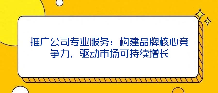 推廣公司專(zhuān)業(yè)服務(wù)：構(gòu)建品牌核心競(jìng)爭(zhēng)力，驅(qū)動(dòng)市場(chǎng)可持續(xù)增長(zhǎng)