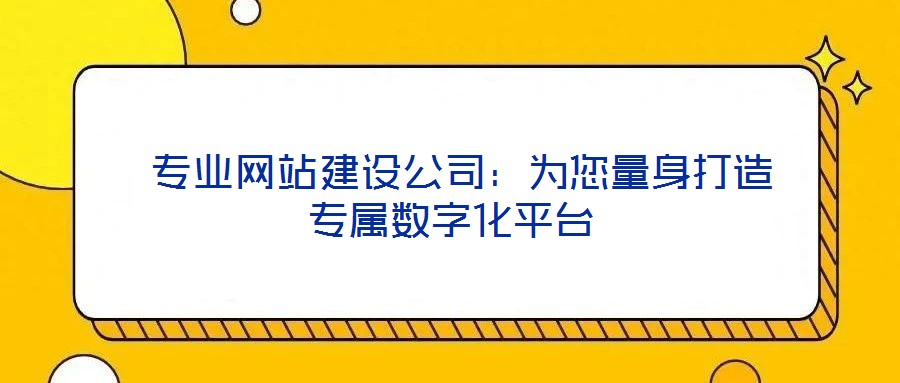  專業(yè)網(wǎng)站建設(shè)公司：為您量身打造專屬數(shù)字化平臺